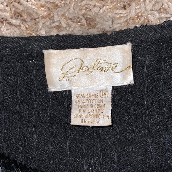 Vintage round black sequins top- Medium - Picture 4 of 5